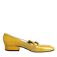 Yellow Leather Logo Plaque Slip On Mocassin Shoes