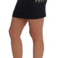 Elegant Black Crystal Embellished Mini Skirt