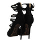 Chic Black Suede Ankle Strap Heels