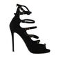 Chic Black Suede Ankle Strap Heels