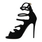 Chic Black Suede Ankle Strap Heels