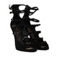 Chic Black Suede Ankle Strap Heels