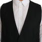 Elegant Black Formal Wool Blend Vest