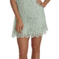 Elegant Light Green Silk Blend Mini Dress