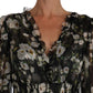 Black Floral Silk Midi Dress with Luxe Craftsmanship