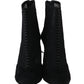 Elegant Black Suede & Tulle Ankle Booties