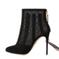 Elegant Black Suede & Tulle Ankle Booties