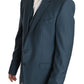 Elegant Green Martini Wool Blazer and Vest