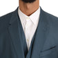 Elegant Green Martini Wool Blazer and Vest