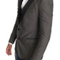Elegant Gray Circle Pattern Blazer and Vest Set