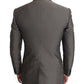 Elegant Gray Circle Pattern Blazer and Vest Set