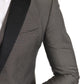 Elegant Gray Circle Pattern Blazer and Vest Set