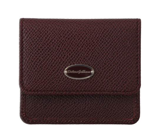 Elegant Bordeaux Leather Condom Case