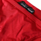 Red Nylon Stretch Beachwear Swimwear Bottom Bikini