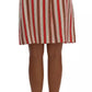 Multicolor Portofino Stripes Cotton Midi Skirt