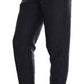 Black Floral Brocade High Waist Pants