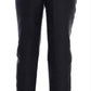 Black Floral Brocade High Waist Pants