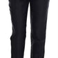 Black Floral Brocade High Waist Pants