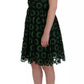 Green Floral Ricamo A-Line Shift Dress