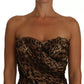 Brown Leopard Silk Chiffon Ruched Mermaid Maxi Dress
