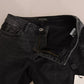 Black Slim Fit Cotton Jeans D&G Pants