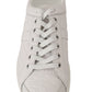 Exquisite White Caiman Crocodile Sneakers