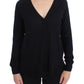 Elegant Black Wool Cardigan Sweater