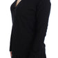 Elegant Black Wool Cardigan Sweater