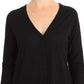 Elegant Black Wool Cardigan Sweater