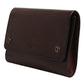 Brown Leather Logo Embossed Crossbody Bag