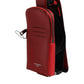 Red Leather Logo Zip Around Card Holder Wide Strap Wallet