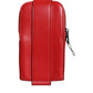 Red Leather Logo Zip Around Card Holder Wide Strap Wallet