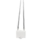 White Blue Leather Bifold Crossbody Sling Wallet