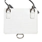 White Blue Leather Bifold Crossbody Sling Wallet