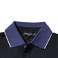 Blue Silk Collared Short Sleeves Polo T-shirt