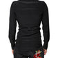 Black Silk Long Sleeves GOLD Dress Shirt