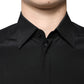 Black Silk Long Sleeves GOLD Dress Shirt