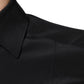 Black Silk Long Sleeves GOLD Dress Shirt