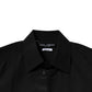 Black Silk Long Sleeves GOLD Dress Shirt