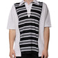 Black White Stripes Collared Polo T-shirt