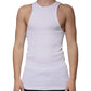 White Cotton Sleeveless Round Neck Tank T-shirt
