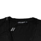 Black Cotton Logo Vneck Short Sleeve T-shirt