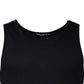 Black Cotton Sleeveless Round Neck Tank T-shirt