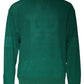 Green Logo Nylon Crew Neck Pullover Sweater