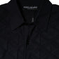 Black Silk Crew Neck Men Cardigan Sweater