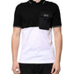 Black White Cotton Short Sleeves Polo T-shirt