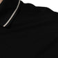 Black White Cotton Short Sleeves Polo T-shirt