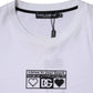 White Logo Print Cotton Crew Neck T-shirt