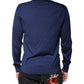 Navy Blue Cashmere V-neck Pullover Sweater
