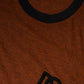 Brown DG Logo Polyester Crew Neck T-shirt